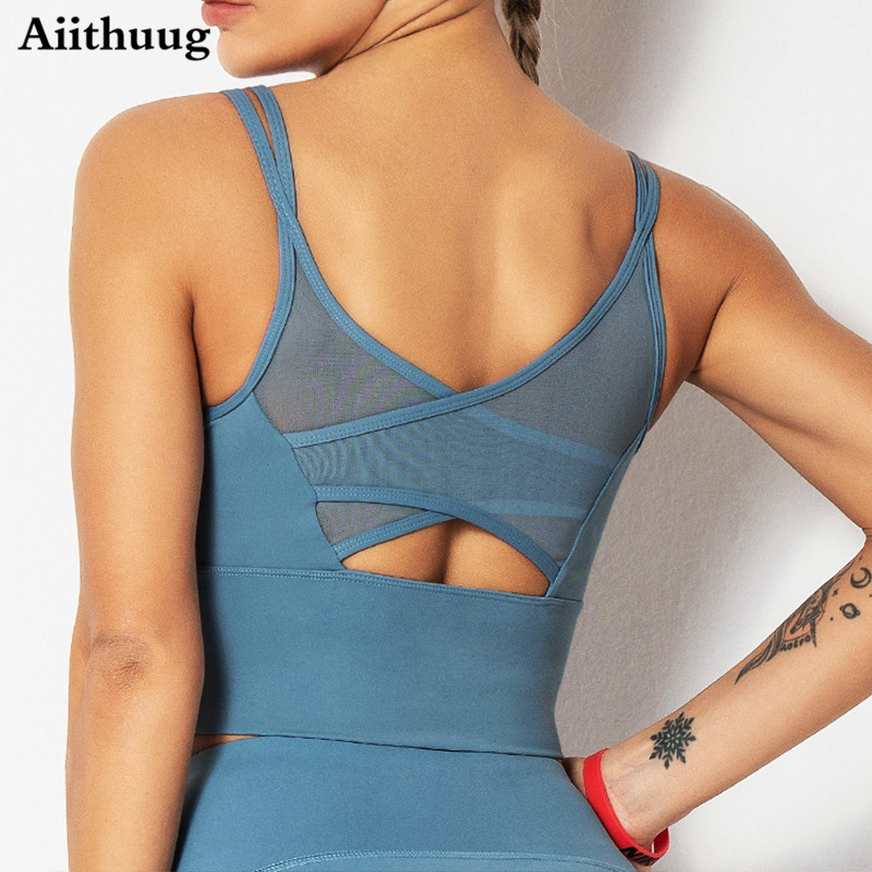 Sports Bra High Impact - Aiithuug Reggiseni Yoga Camicie fitness Top