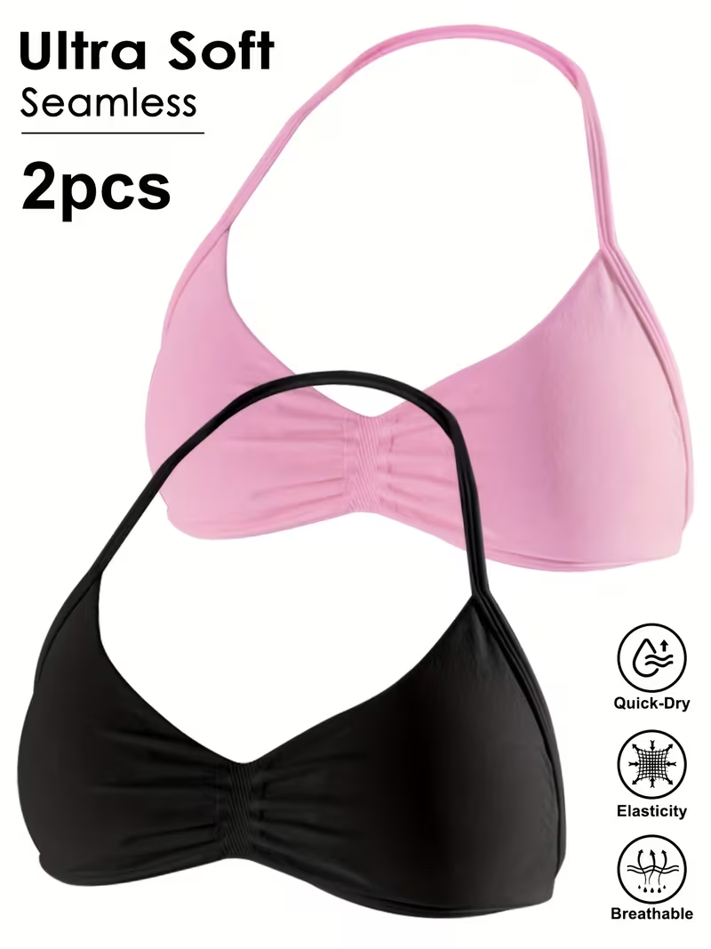 Sports Bra High Impact - 2 pezzi Top corto da palestra