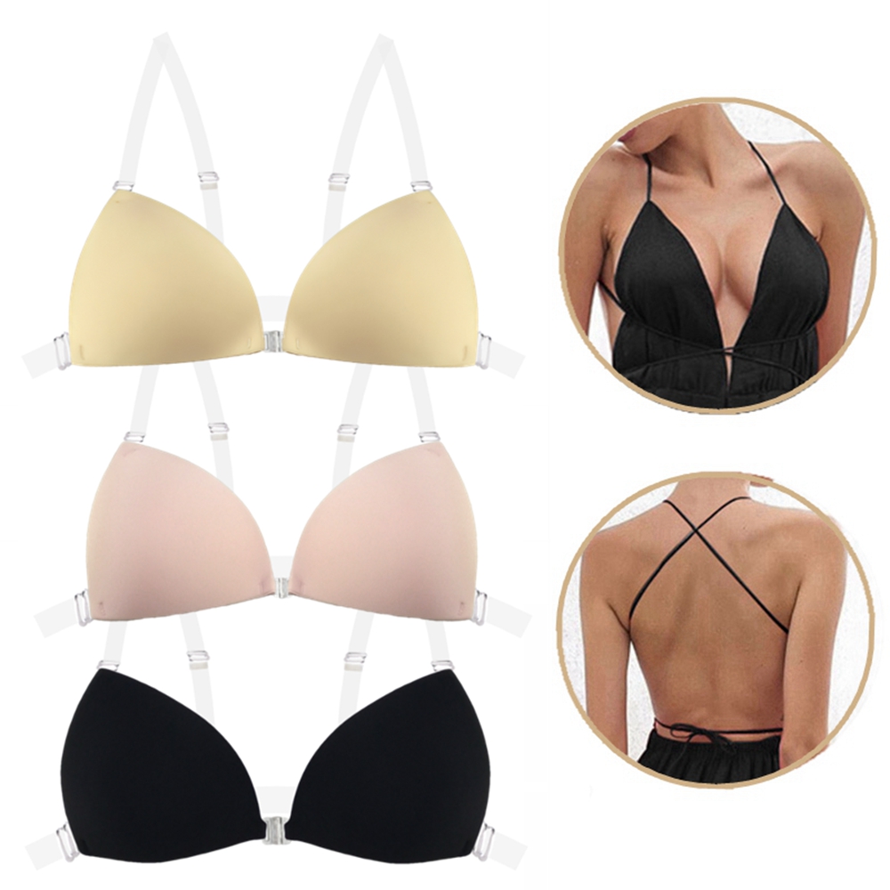 Push Up Bra Padded - Reggiseno Adesivo per Donne, Senza Schienale,