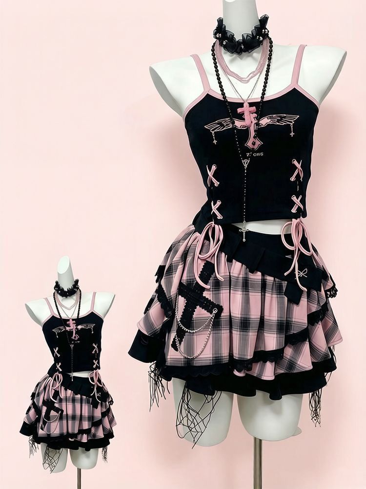 Set gonna vintage Y2K Dark Swe - Cami Top Lace recensione e prezzo